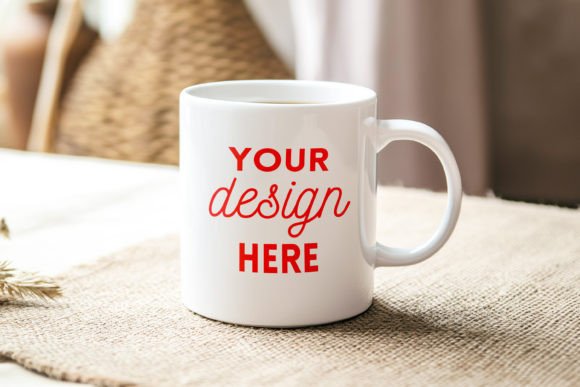 Download White Ceramic Mug Mockup Cozy Home Style - Premium Resources