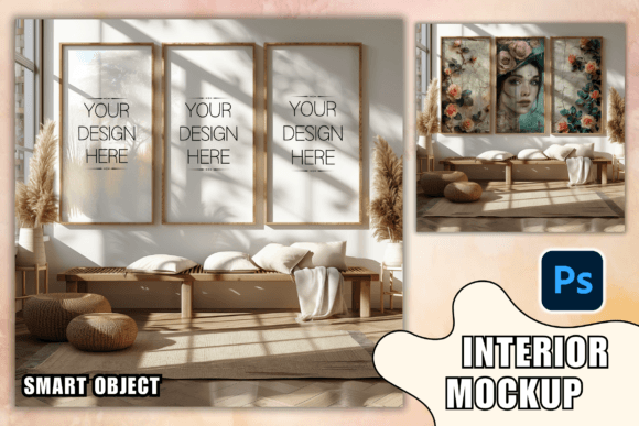 Download Set of 3 Frame Mockups PSD Frame Mockup - Set of 3 frame mockup Collection