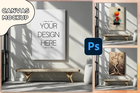 Download Canvas Mockup PSD Poster Mockup Wallart - Poster mockup Collection